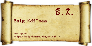 Baig Kámea névjegykártya